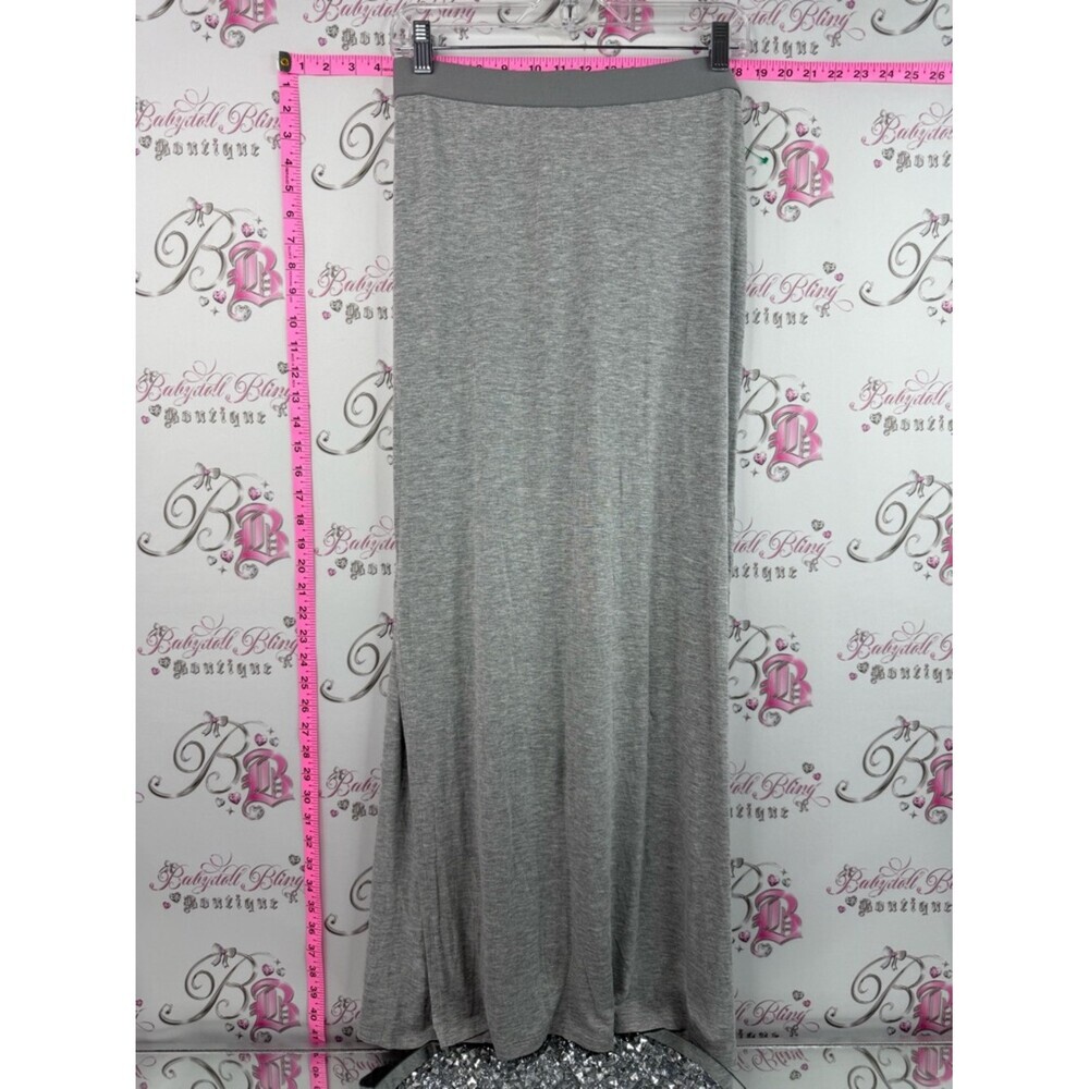 H&M long maxi skirt flowy stretchy Gray Maxi Skirt with Elastic Waistband